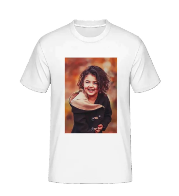 Custom Photo T-Shirt – White Sublimation Tee (Half Sleeves)